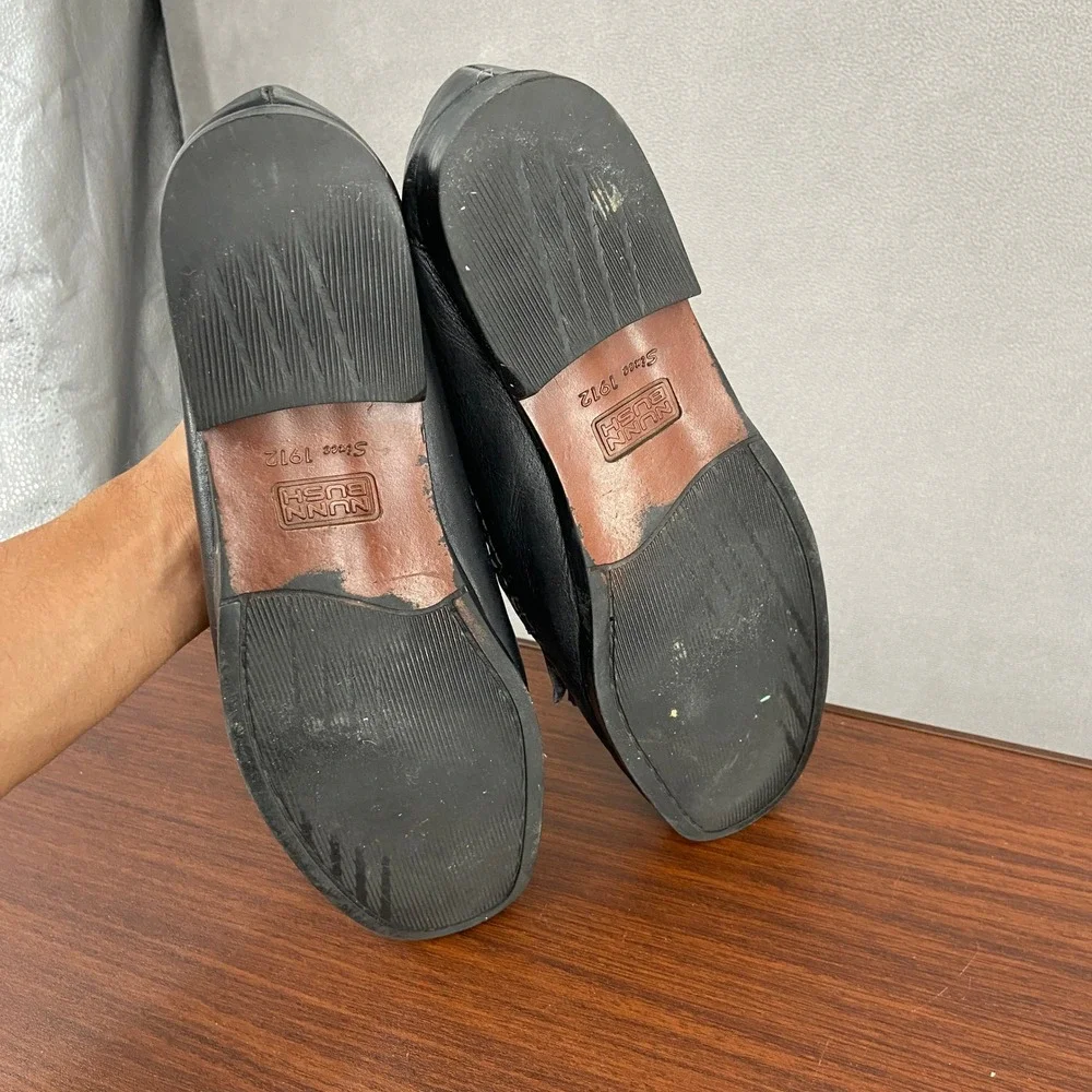 Nunn Bush Mens Vintage Black Leather Woven Kiltie Tassel Loafers 84111 001 10 M